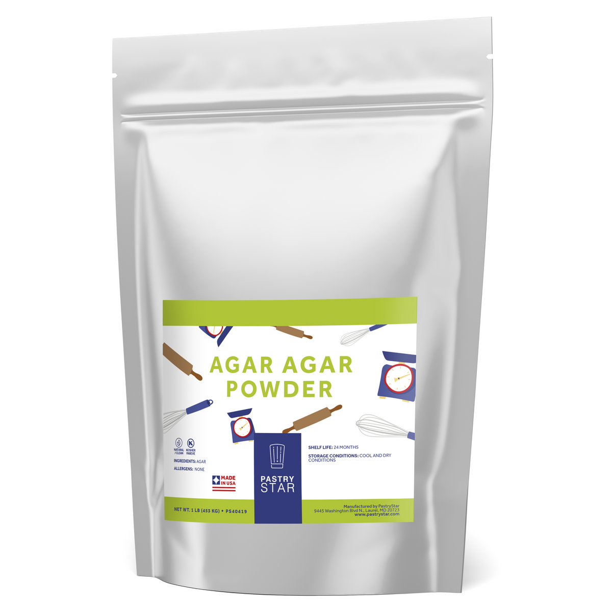 Agar Agar Powder, Vegan, Gelling, Thickening - 5-lb
